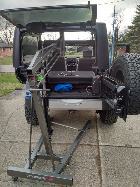Hard top lift mod for 2 ton HF cherry picker | Jeep Wrangler Forum