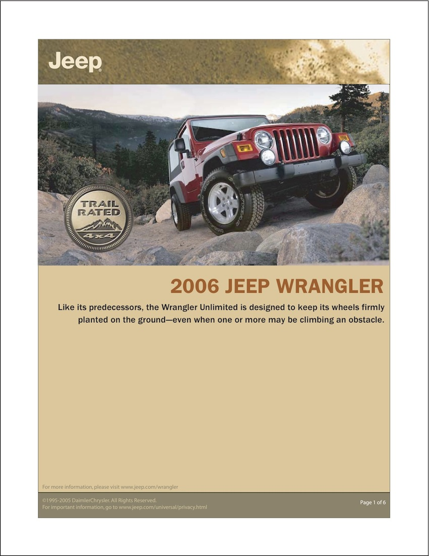 Jeep TJ Wrangler- What's new for 2006 | Jeep Wrangler Forum