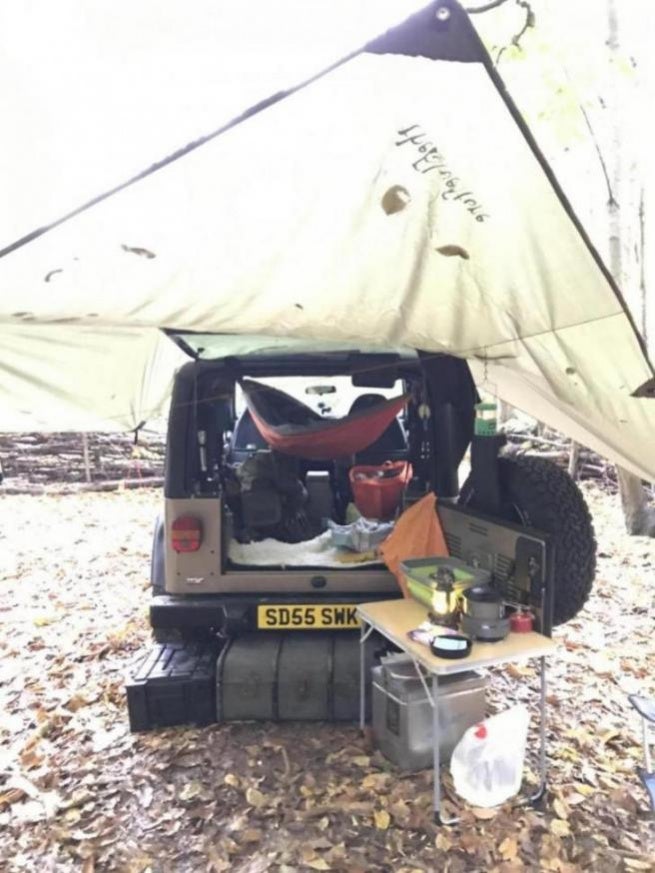 Jeep camping in my hammock | Jeep Wrangler Forum