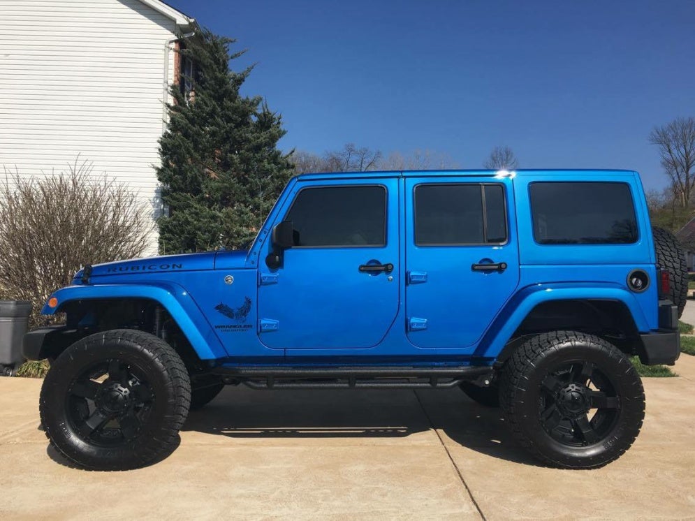 pics of hydro blue with aftermarket wheels | Jeep Wrangler Forum