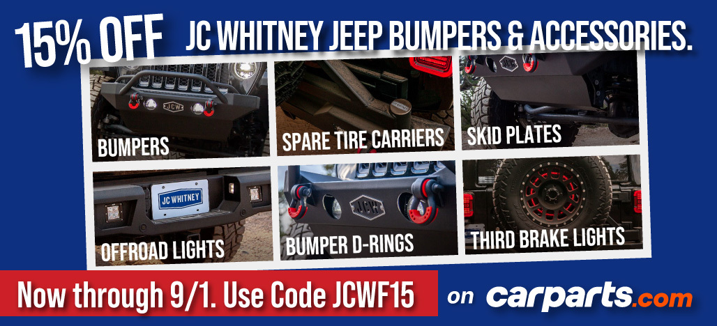 15% off JC Whitney Jeep Wrangler & Gladiator Bumpers and Accessories. Sale  ends 9/1! | Jeep Wrangler Forum