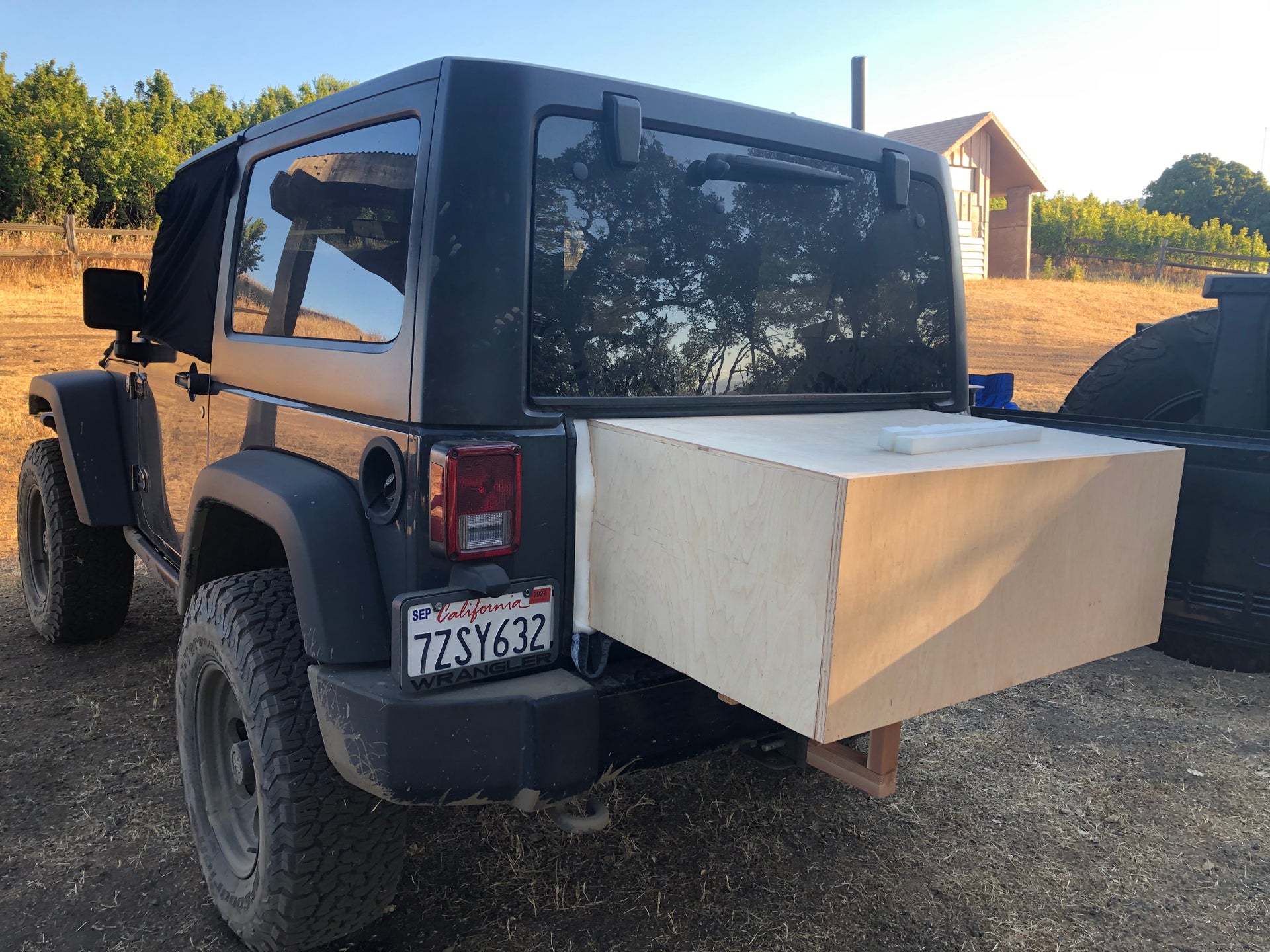 DIY camper shell/tailgate extension I built for sleeping in my 2 door. | Jeep  Wrangler Forum